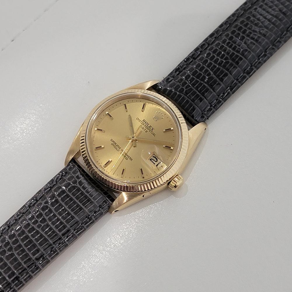 Mens Rolex Oyster Perpetual Date 1503 18k Solid Gold 34mm Automatic 1960s RA387 4
