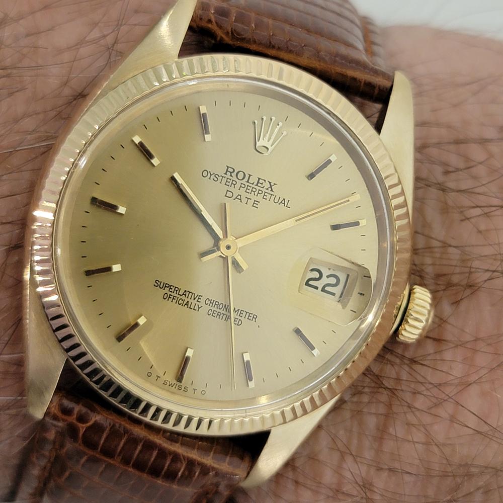 Mens Rolex Oyster Perpetual Date 1503 18k Solid Gold 34mm Automatic 1960s RA387B 8