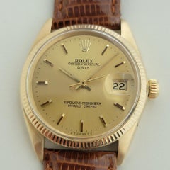 Mens Rolex Oyster Perpetual Date 1503 18k Solid Gold 34mm Automatic 1960s RA387B