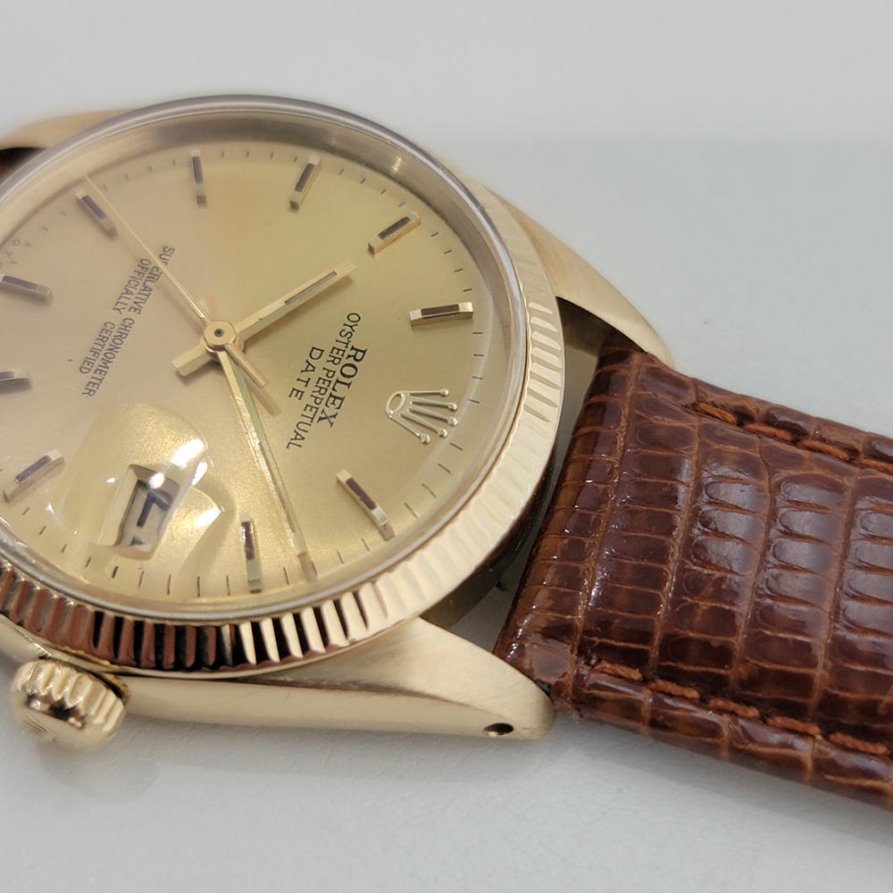 Mens Rolex Oyster Perpetual Date 1503 18k Solid Gold 34mm Automatic 1960s RA387B 2