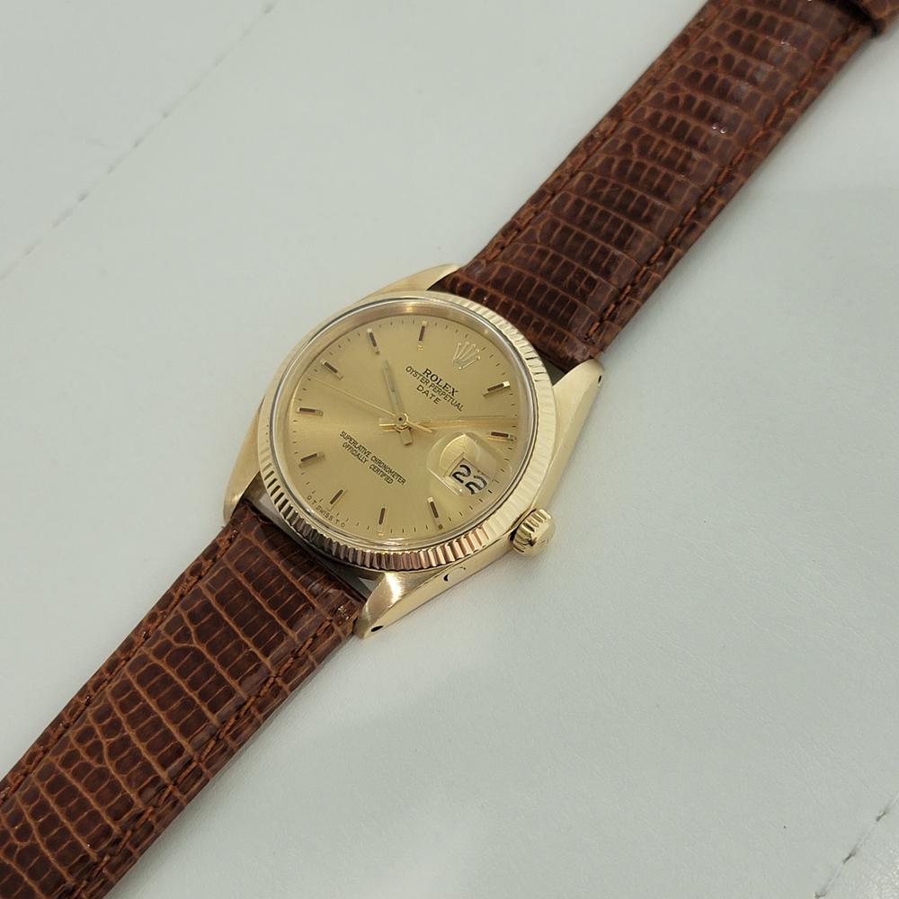 Mens Rolex Oyster Perpetual Date 1503 18k Solid Gold 34mm Automatic 1960s RA387B 3
