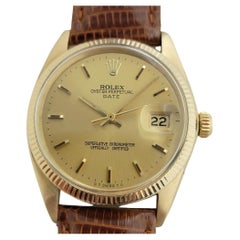 Mens Rolex Oyster Perpetual Date 1503 18k Solid Gold 34mm Automatic 1960s RA387B