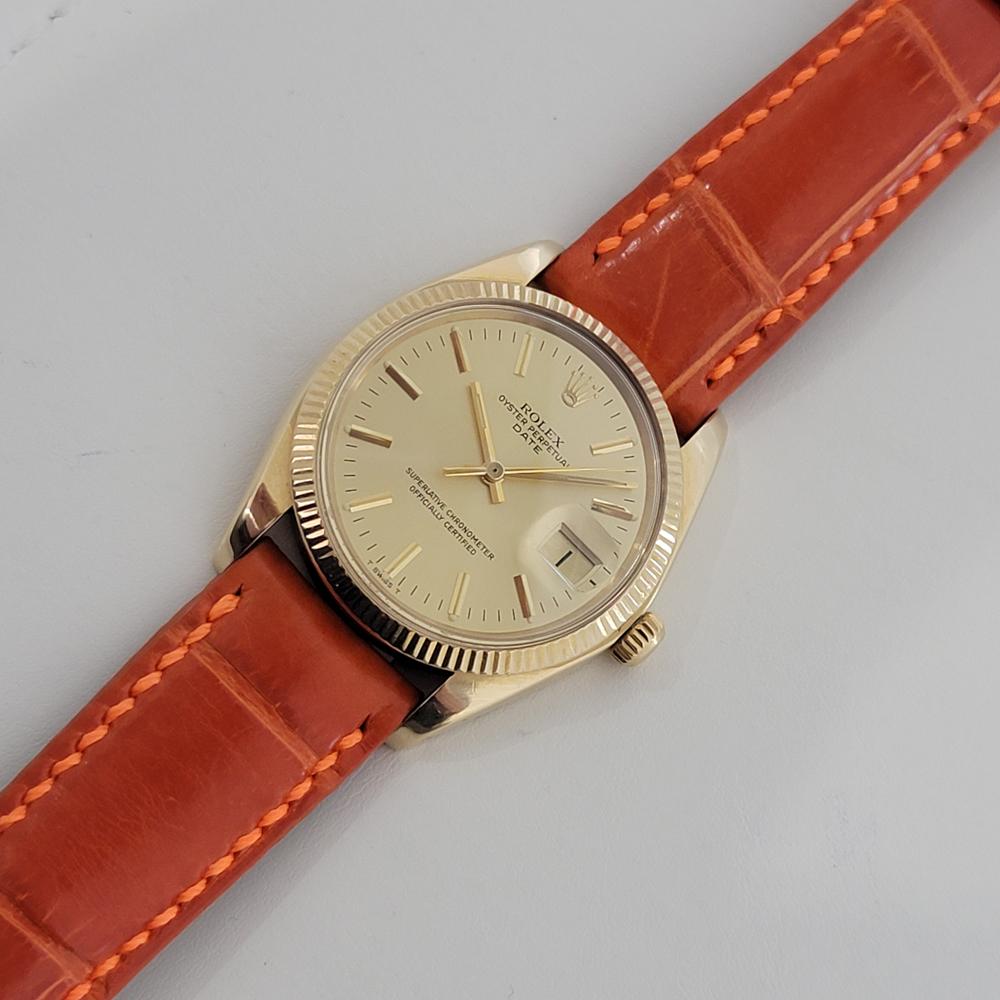 Mens Rolex Oyster Perpetual Date 1503 14k Gold Automatic 1970s Swiss RJC192 1