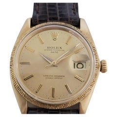 Mens Rolex Oyster Perpetual Date 1503 18k Solid Gold Automatic 1960s RJC156