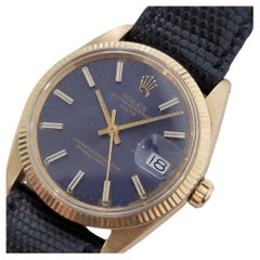 Retro Mens Rolex Oyster Perpetual Date 1503 35mm 1960s 14k Solid Gold Automatic RA264