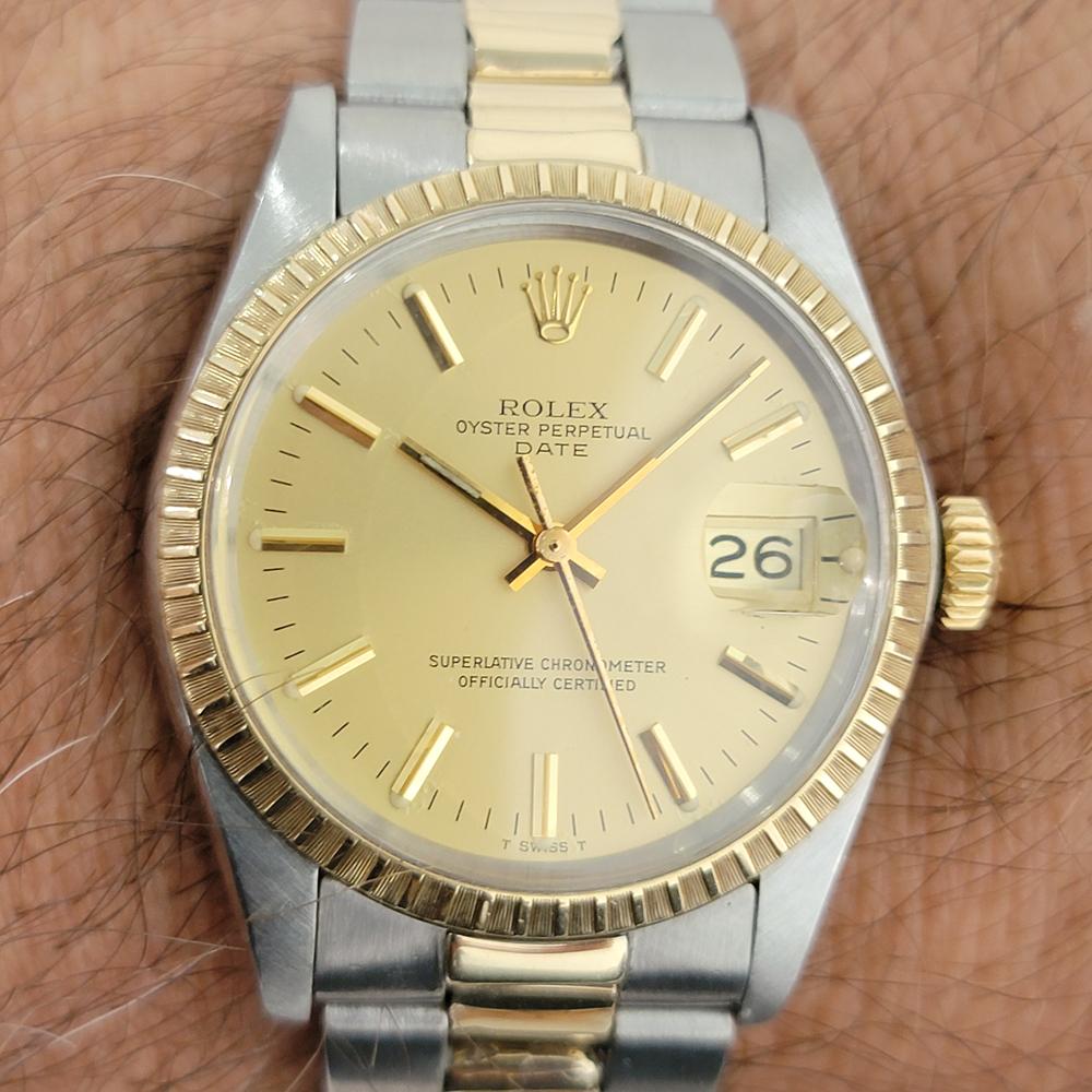 Mens Rolex Oyster Perpetual Date 1505 14k Gold ss Automatic 1970s RA165 7