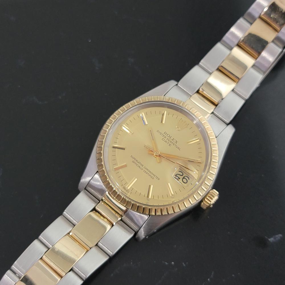 Mens Rolex Oyster Perpetual Date 1505 14k Gold ss Automatic 1970s RA165 1