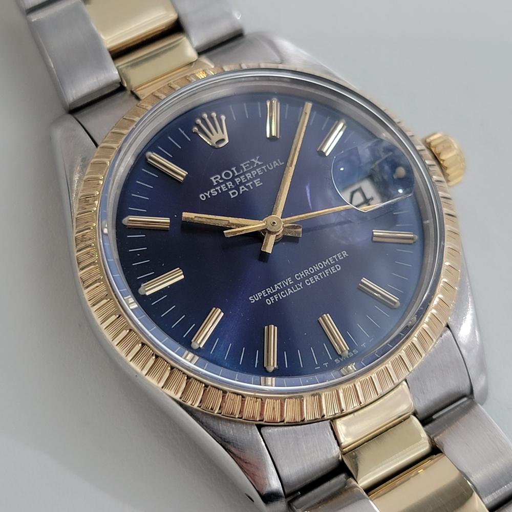 Herren Rolex Oyster Perpetual Date 15053 14k Gold ss Automatik 1980er Jahre RA272 im Zustand „Hervorragend“ in Beverly Hills, CA