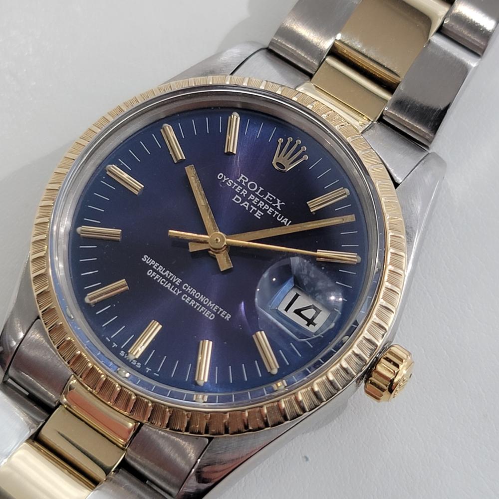 Herren Rolex Oyster Perpetual Date 15053 14k Gold ss Automatik 1980er Jahre RA272 1