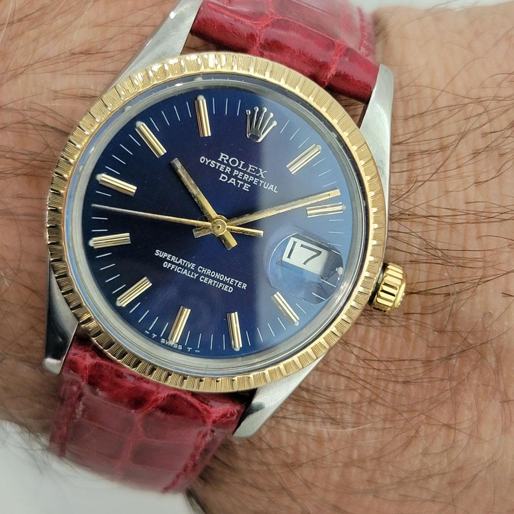 Mens Rolex Oyster Perpetual Date 15053 14k Gold Ss Automatic 1980s RA272R For Sale 6
