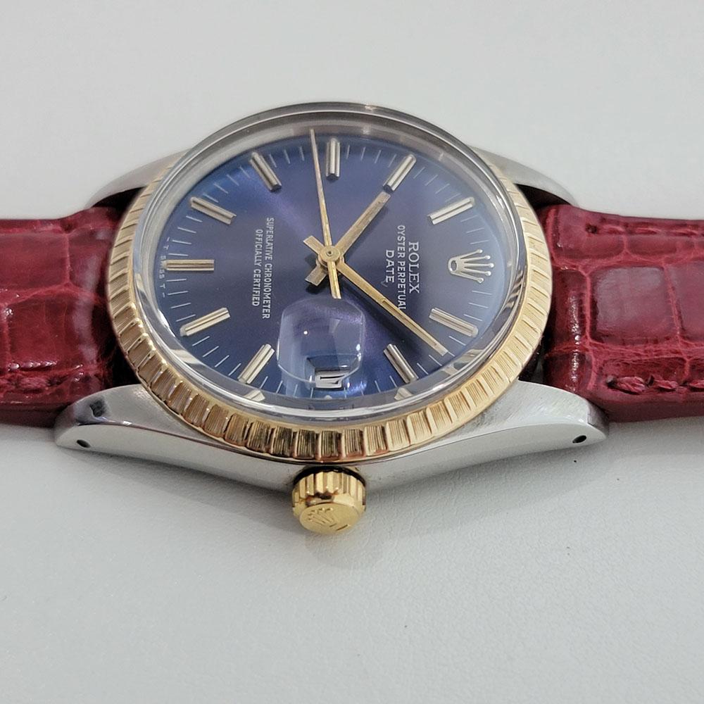 Herren Rolex Oyster Perpetual Date 15053 14k Gold Ss Automatik 1980er Jahre RA272R 2