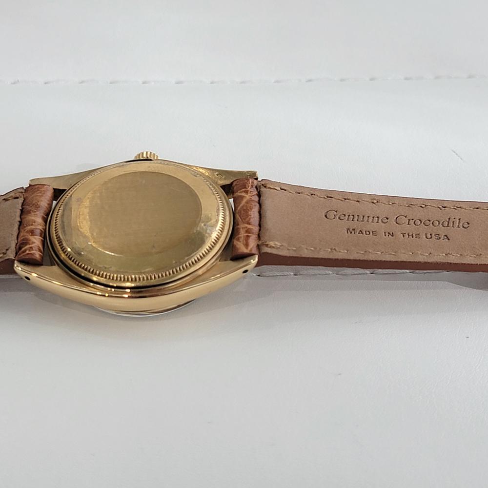 Mens Rolex Oyster Perpetual Date 1507 18k Solid Gold Automatic 1960s RA218 For Sale 3