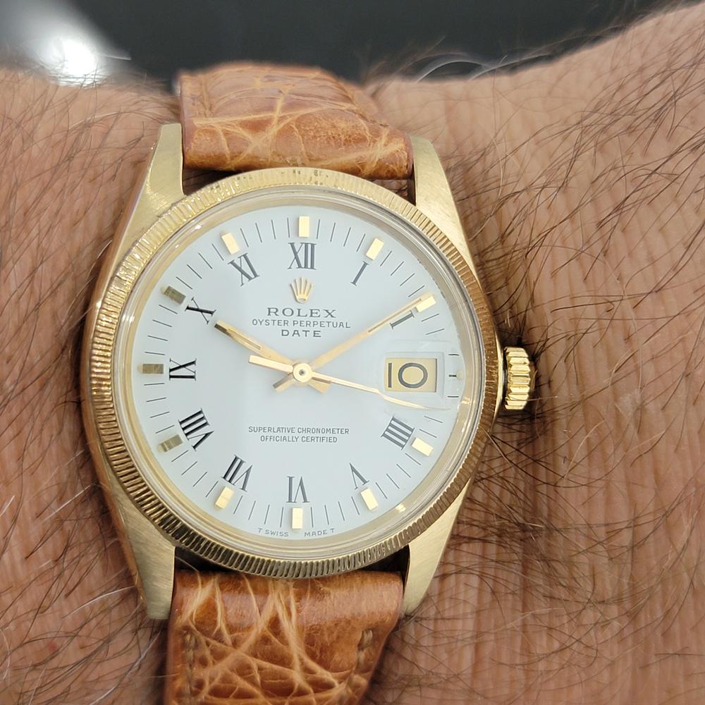 Mens Rolex Oyster Perpetual Date 1507 18k Solid Gold Automatic 1960s RA218 7