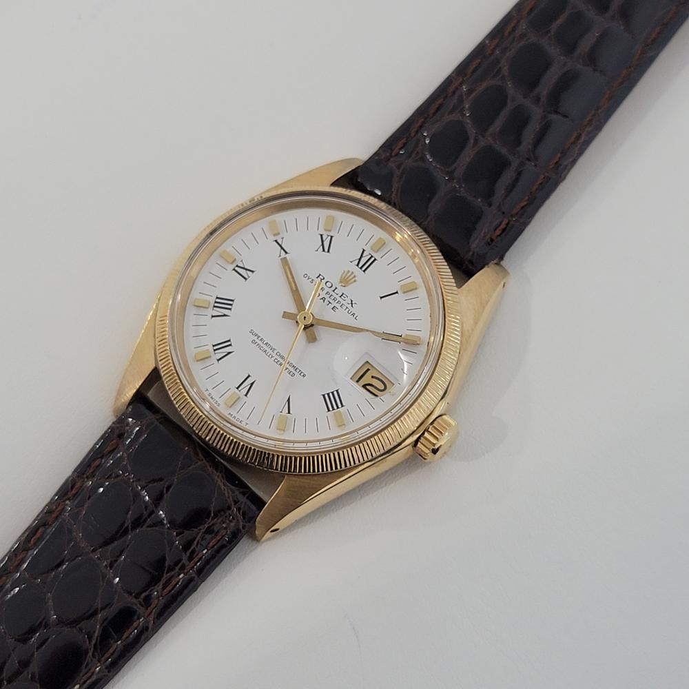 Herren Rolex Oyster Perpetual Date 1507 18k massives Gold Automatik 1960er Jahre RA218B 2