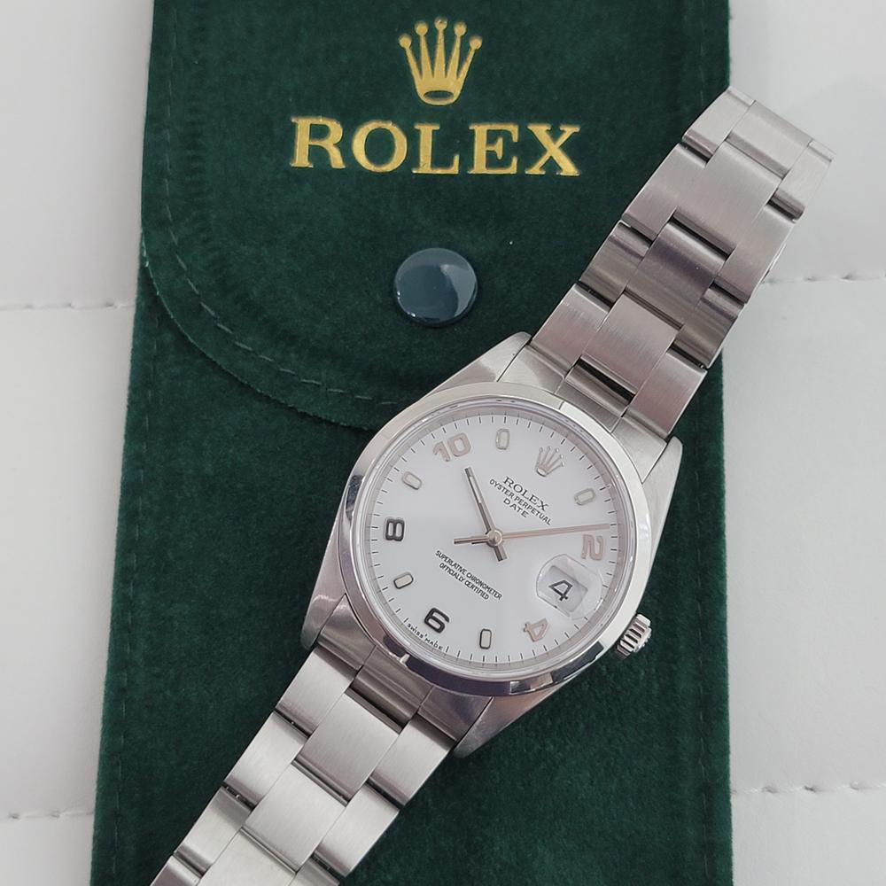 Mens Rolex Oyster Perpetual Date 15200 2000s w Rolex Pouch Automatic RJC144 en vente 8
