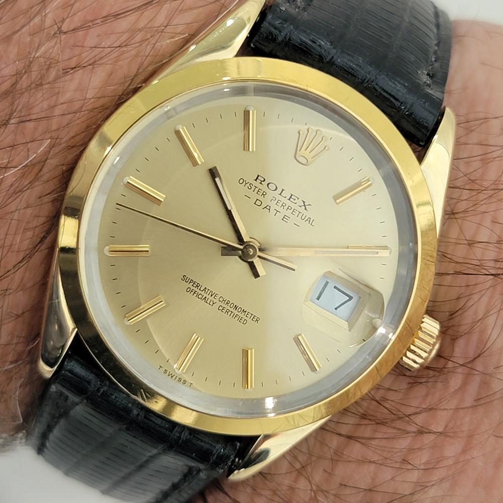 Mens Rolex Oyster Perpetual Date 15505 34mm Gold Capped Automatic 1980s RA455 9