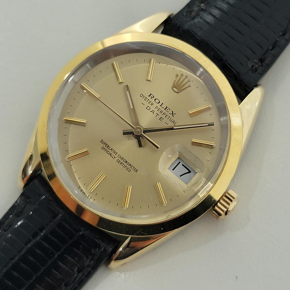 Men's Mens Rolex Oyster Perpetual Date 15505 34mm Gold Capped Automatic 1980s RA455