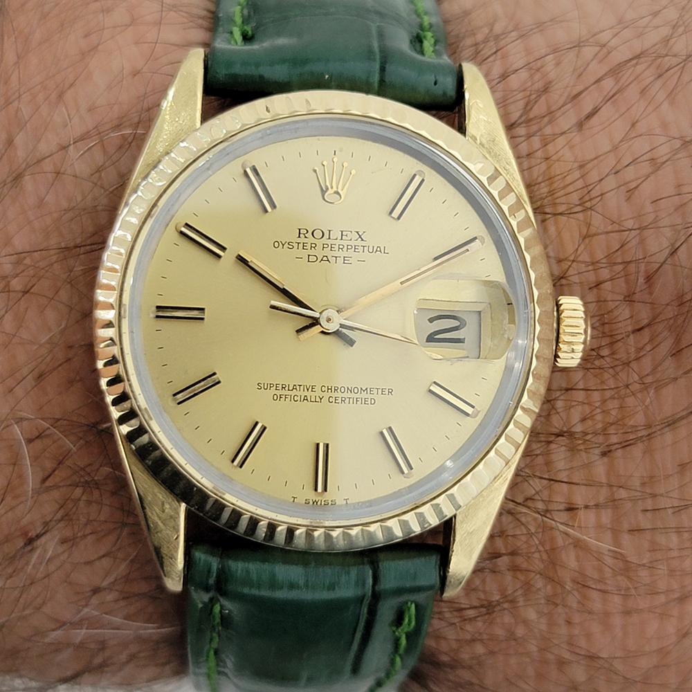 Herren Rolex Oyster Perpetual Date 15505 Gold-gefasster Automatik 1980er Jahre RA212 10