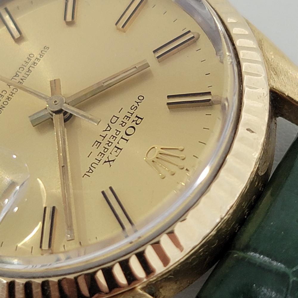 Herren Rolex Oyster Perpetual Date 15505 Gold-gefasster Automatik 1980er Jahre RA212 2