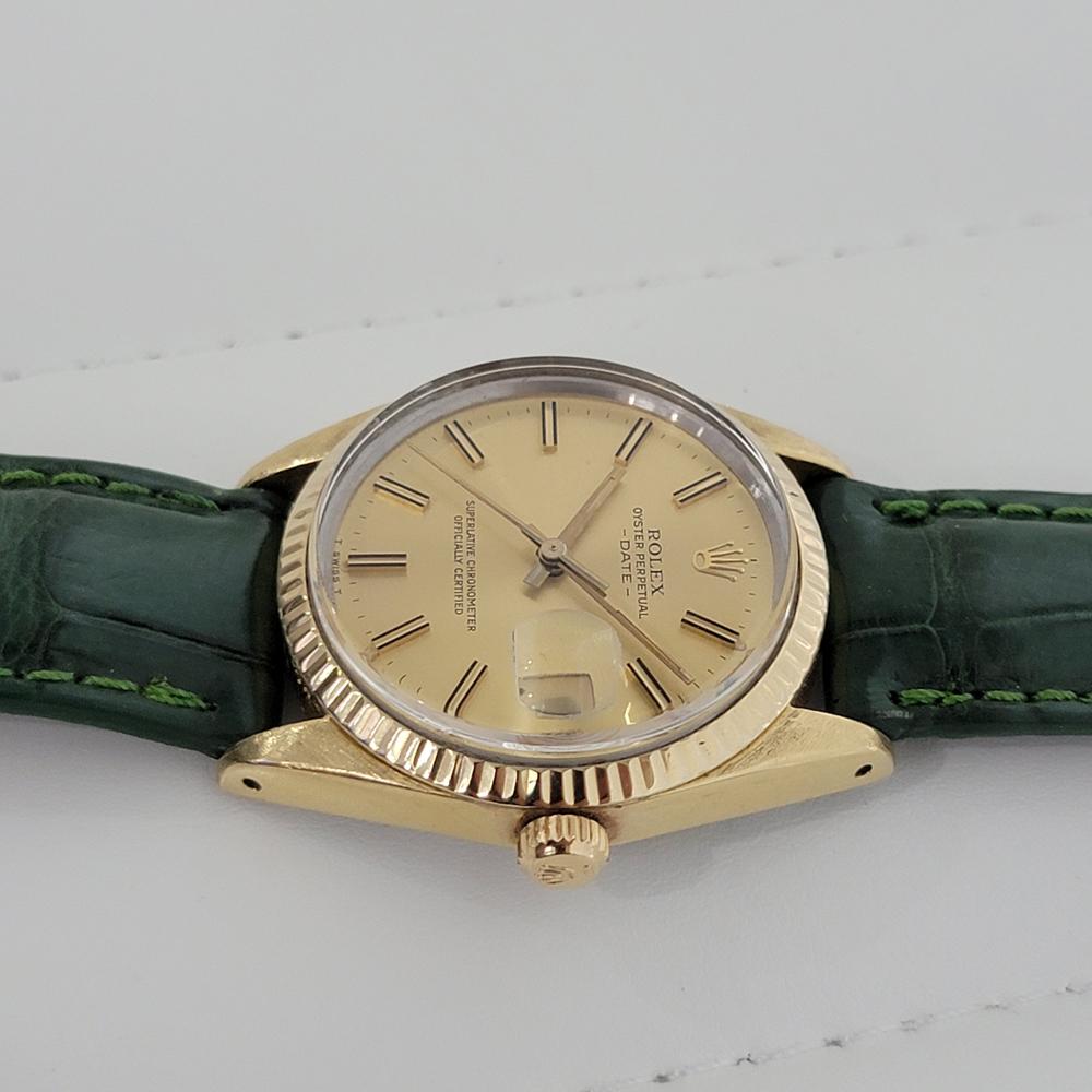 Herren Rolex Oyster Perpetual Date 15505 Gold-gefasster Automatik 1980er Jahre RA212 3