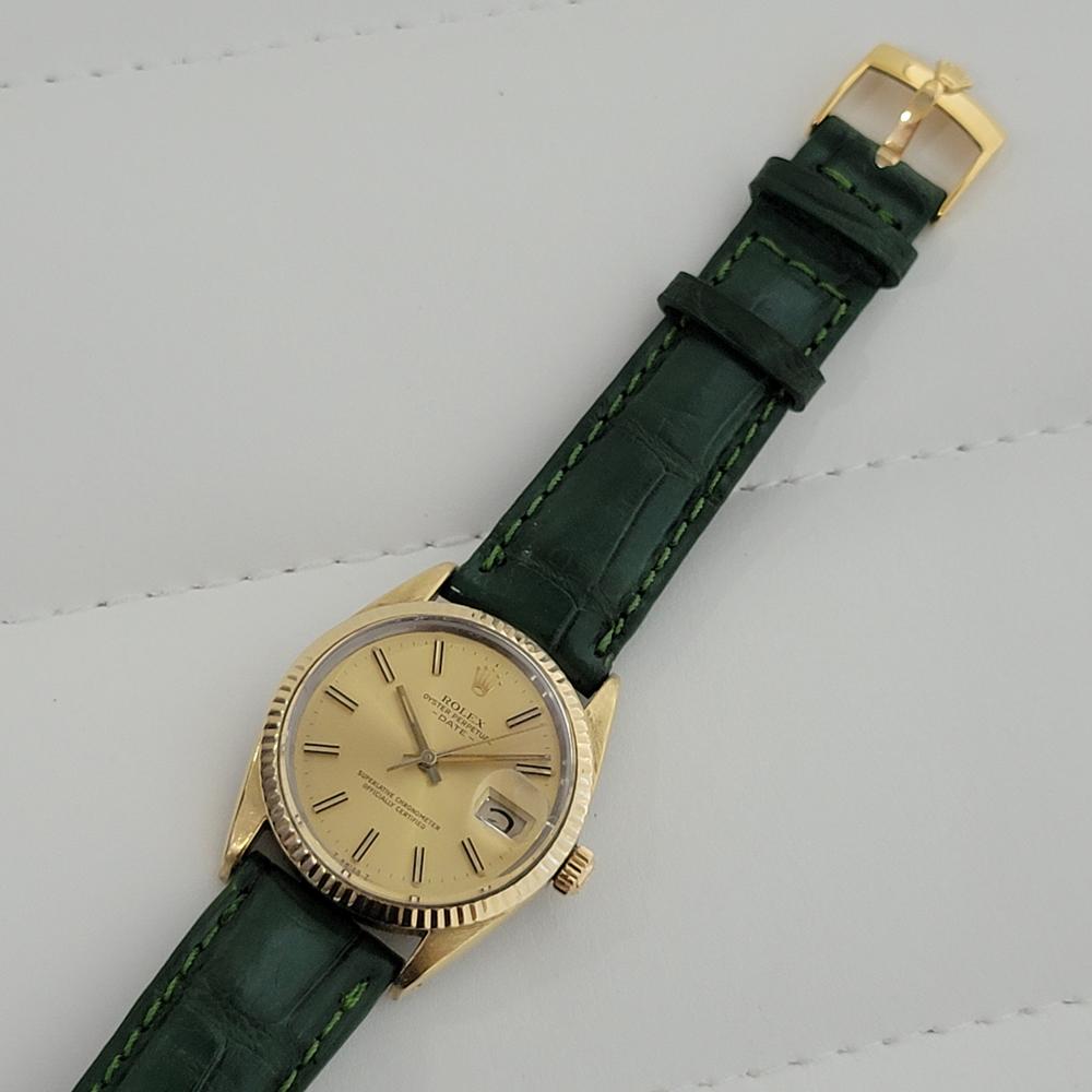Herren Rolex Oyster Perpetual Date 15505 Gold-gefasster Automatik 1980er Jahre RA212 4