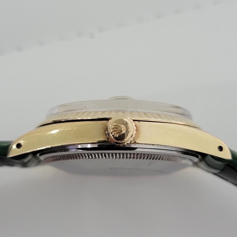 Herren Rolex Oyster Perpetual Date 15505 Gold-gefasster Automatik 1980er Jahre RA212 6