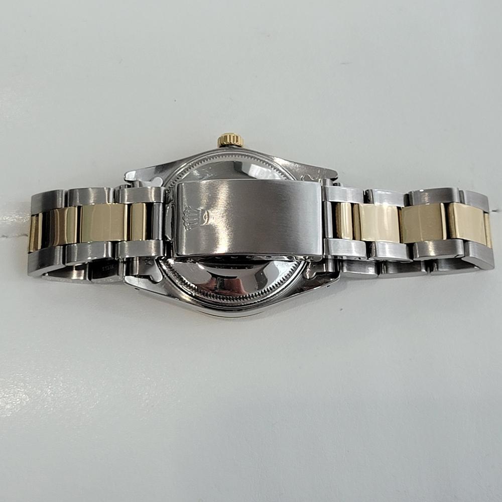 Mens Rolex Oyster Perpetual Date 1980s 15053 14k Gold ss Automatic Swiss RA272 For Sale 3