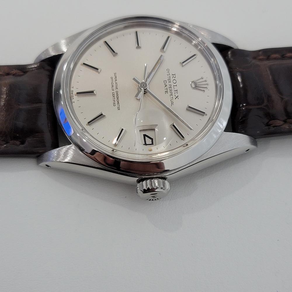 Men's Mens Rolex Oyster Perpetual Date Ref 1500 1960s Automatic w Paper RA245B For Sale