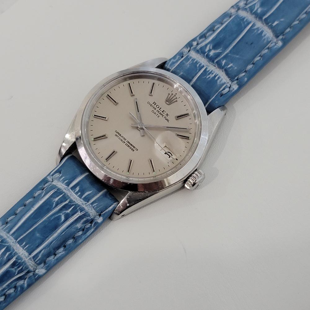 Men's Mens Rolex Oyster Perpetual Date Ref 1500 1960s Vintage Automatic Swiss RA259B For Sale