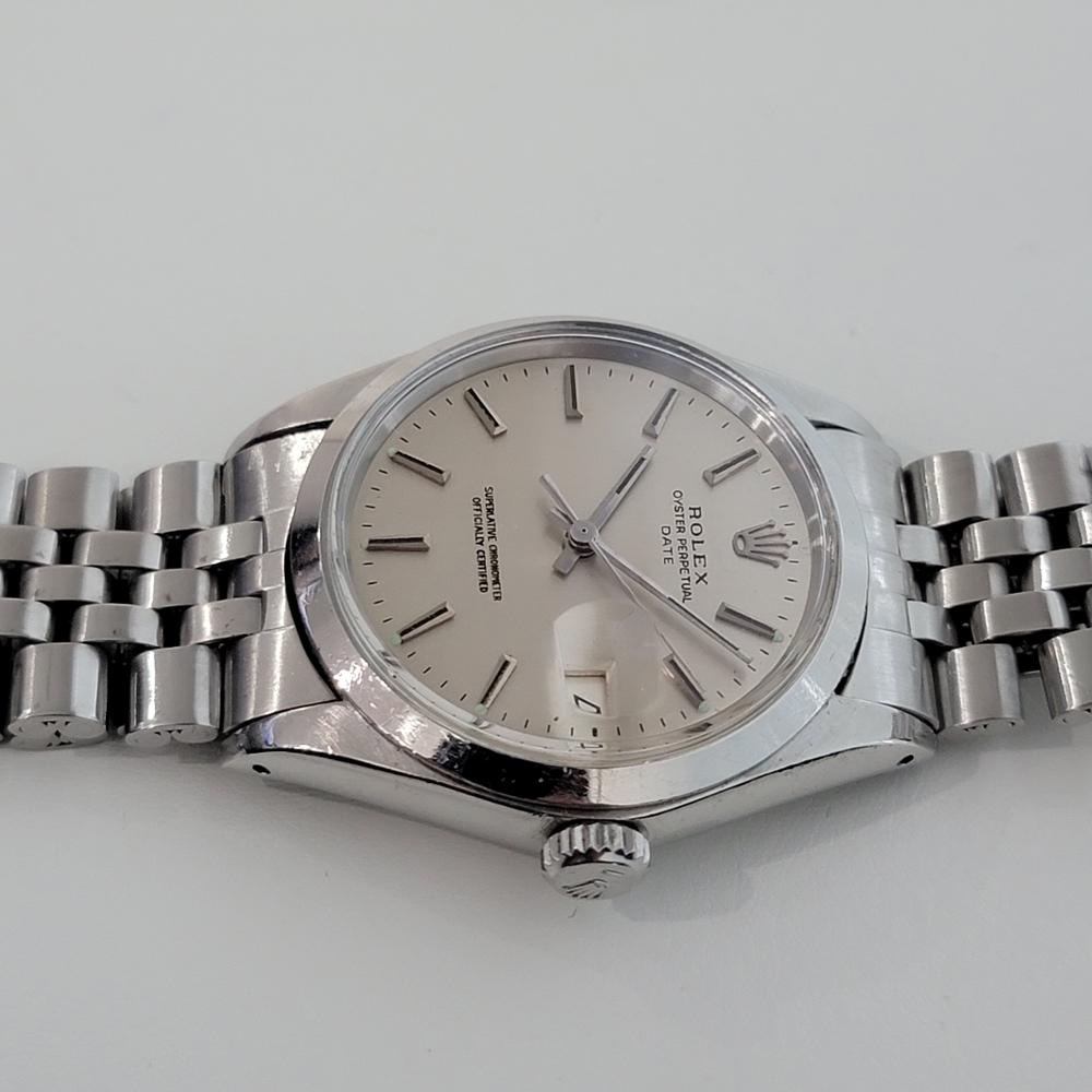 Mens Rolex Oyster Perpetual Date Ref 1500 Automatic 1960s Vintage RA259 In Excellent Condition In Beverly Hills, CA
