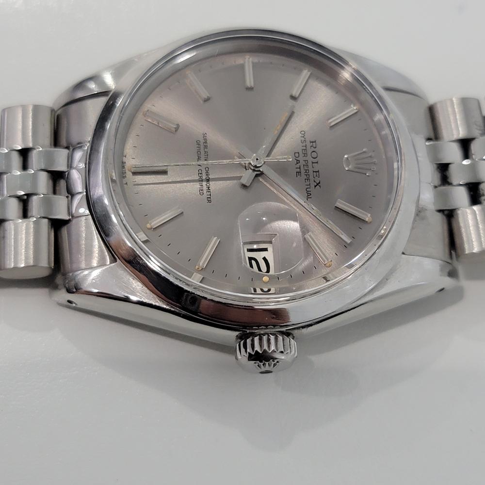 Mens Rolex Oyster Perpetual Date Ref 1500 Automatic 1960s Vintage RJC182S In Excellent Condition In Beverly Hills, CA