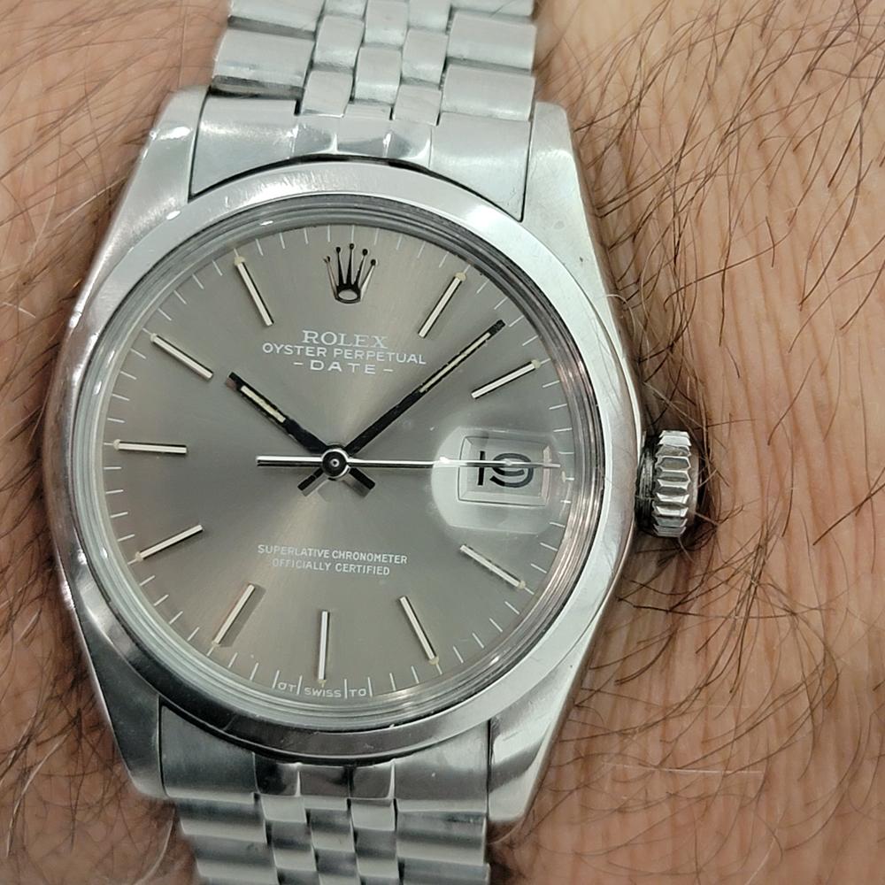 Mens Rolex Oyster Perpetual Date Ref 1500 Automatic 1970s Vintage Lux RA293 For Sale 6