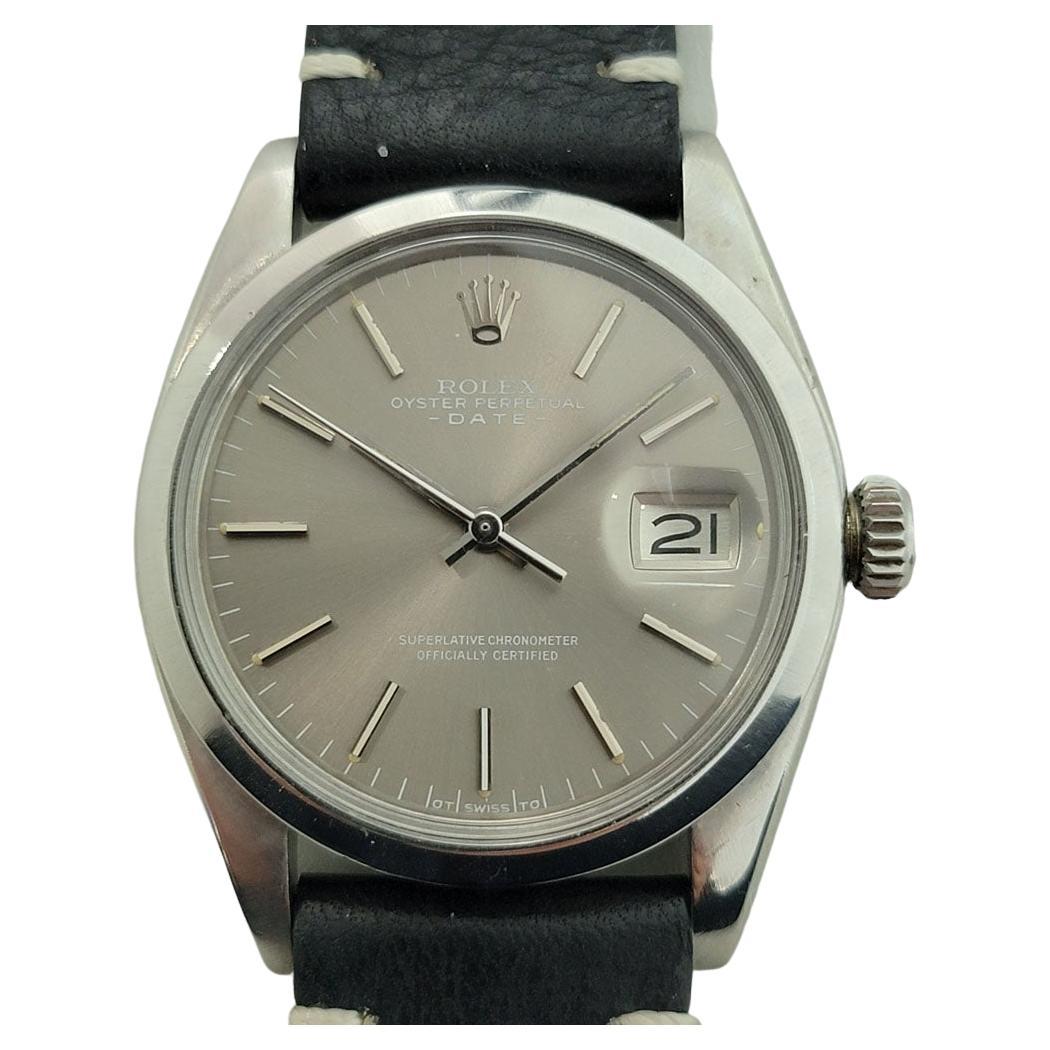 Mens Rolex Oyster Perpetual Date Ref 1500 Automatic 1970s Vintage RA293B For Sale