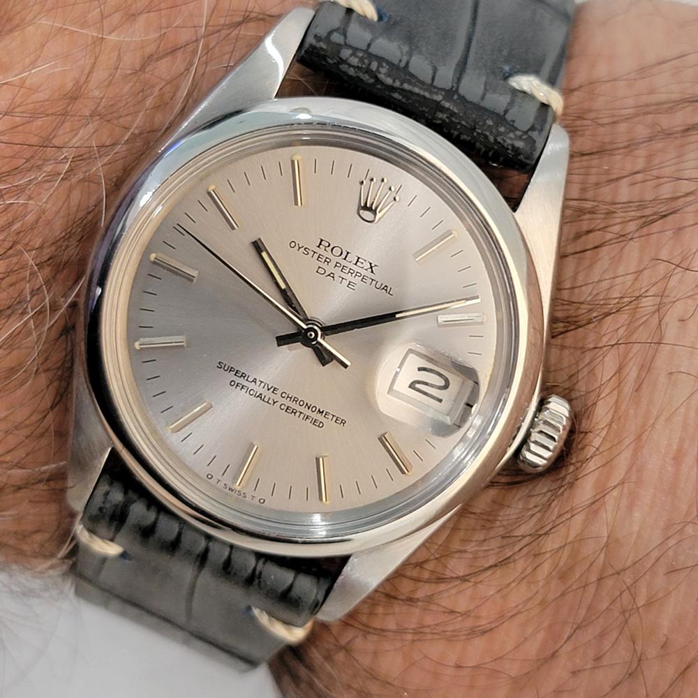 Mens Rolex Oyster Perpetual Date Ref 1500 35mm Automatic 1970s Vintage RA429 9