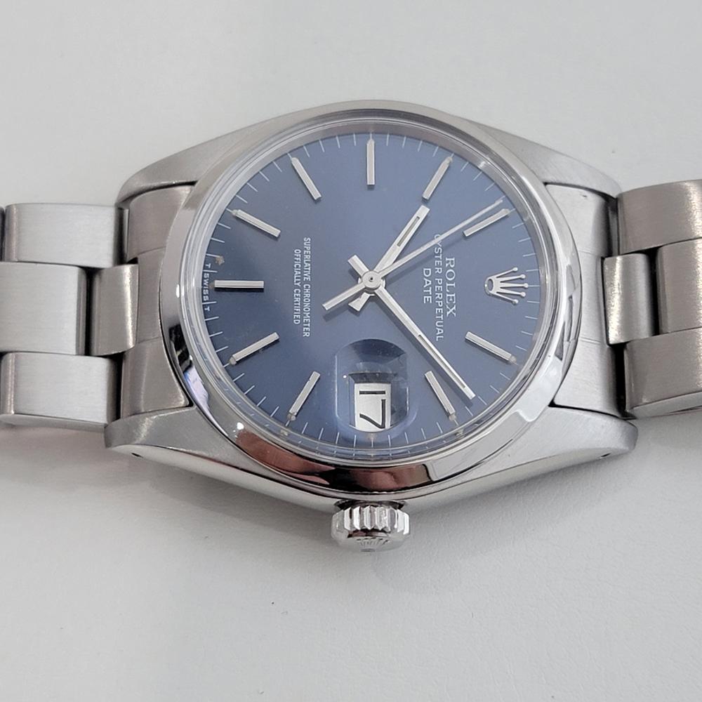 Mens Rolex Oyster Perpetual Date Ref 1500 35mm Automatic 1970s Vintage RA499 For Sale 1