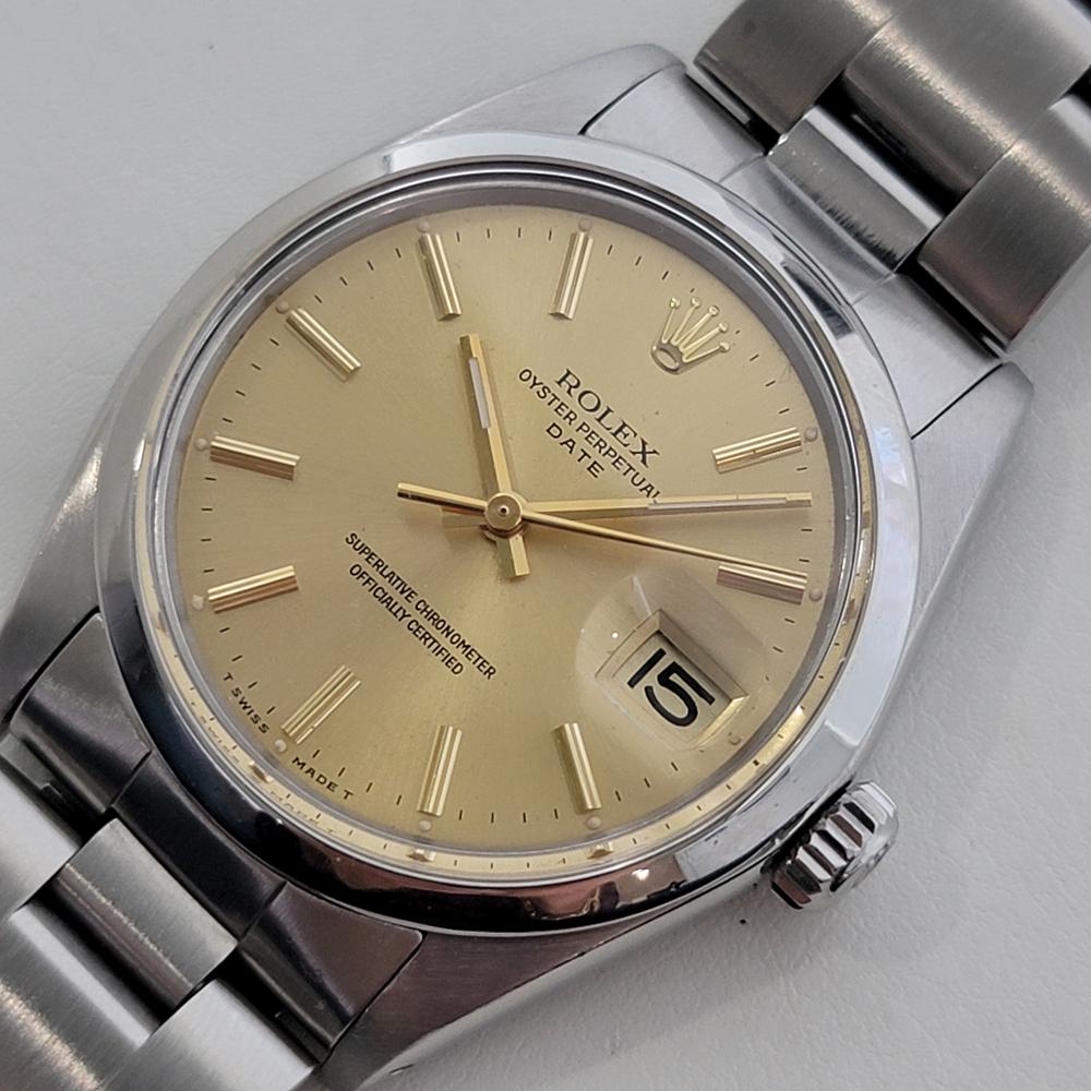  Rolex Oyster Perpetual Date Réf 1500 35 mm automatique des années 1970, vintage RA495 Pour hommes 