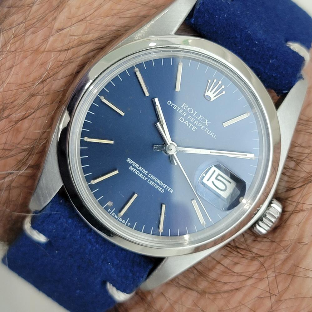Mens Rolex Oyster Perpetual Date Ref 1500 35mm Automatic 1970s Vintage RA499 For Sale 9