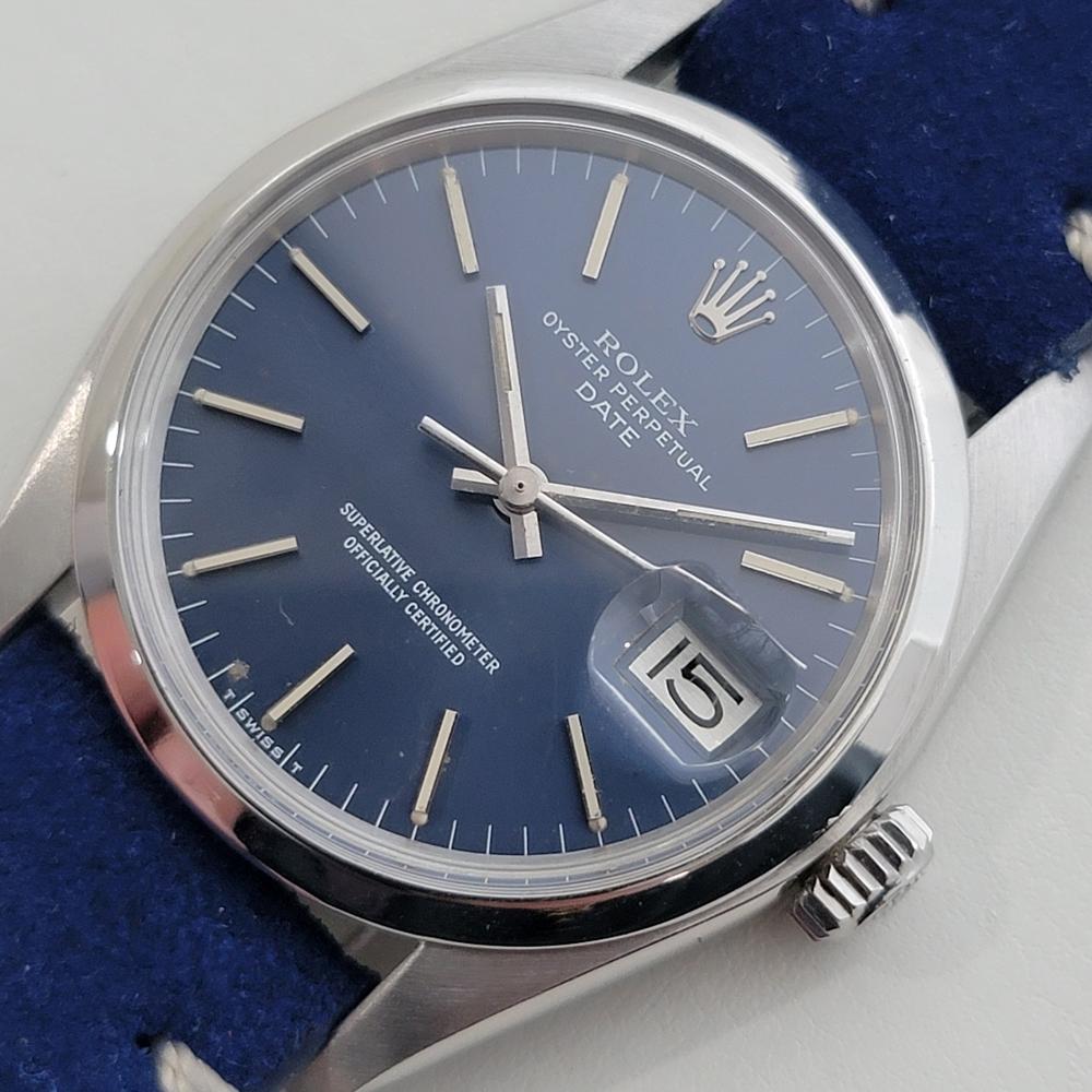 Men's Mens Rolex Oyster Perpetual Date Ref 1500 35mm Automatic 1970s Vintage RA499 For Sale