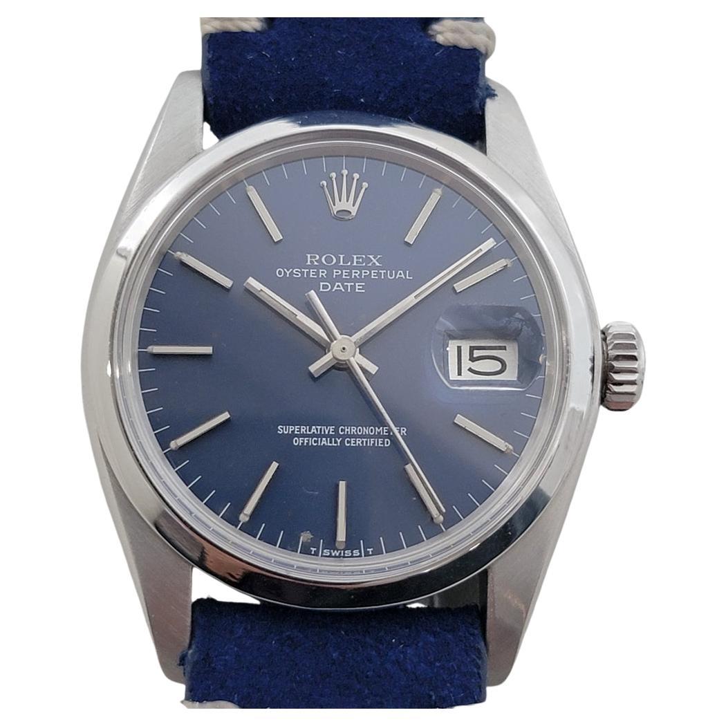 Mens Rolex Oyster Perpetual Date Ref 1500 35mm Automatic 1970s Vintage RA499