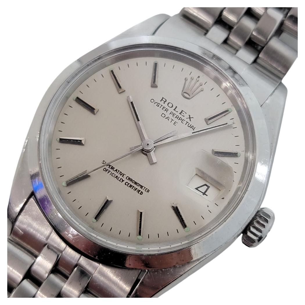 Mens Rolex Oyster Perpetual Date Ref 1500 Automatic 1960s Vintage Swiss RA259 For Sale