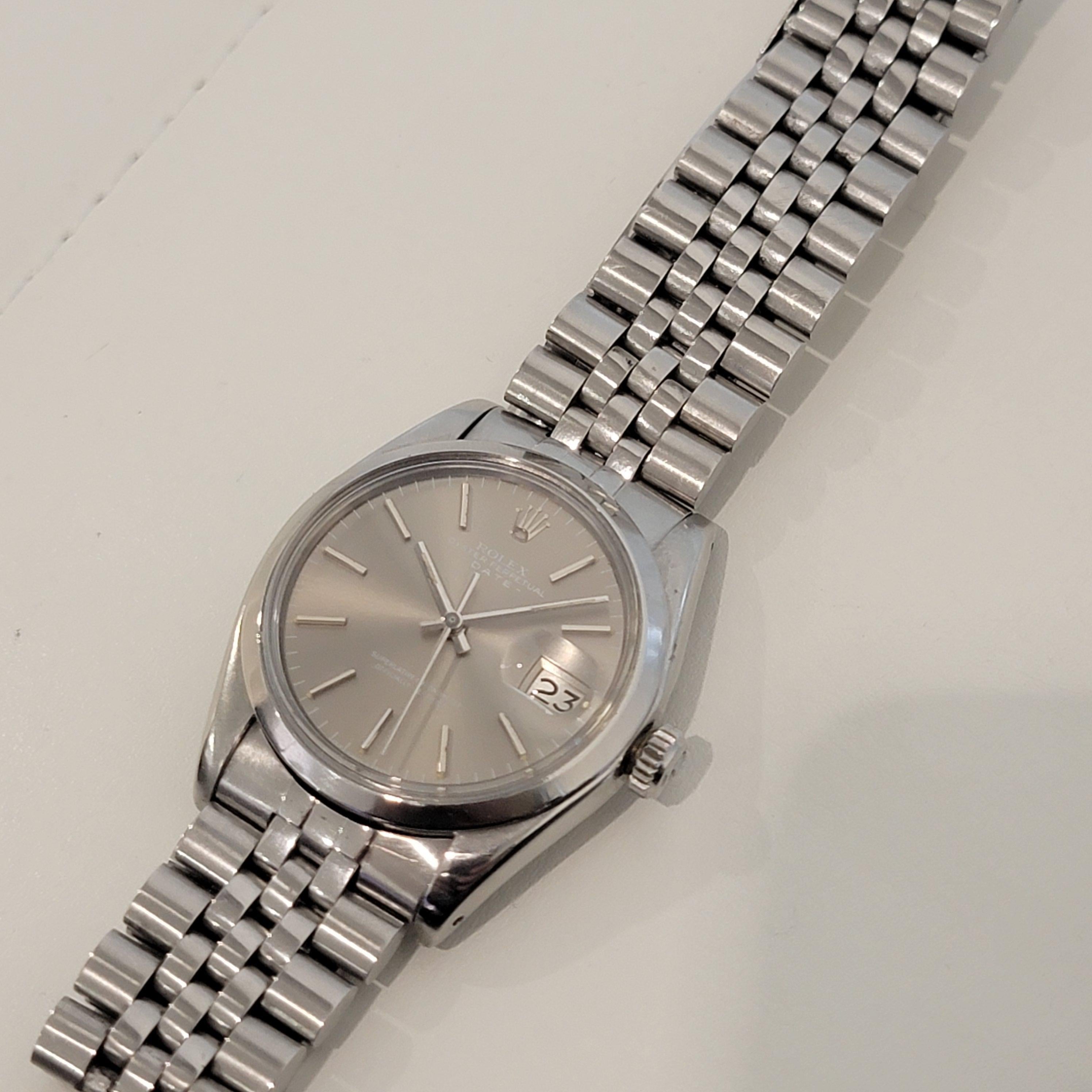 Rolex Oyster Perpetual Date Réf. 1500 Automatic 1970s Vintage Lux RA293 pour hommes 1