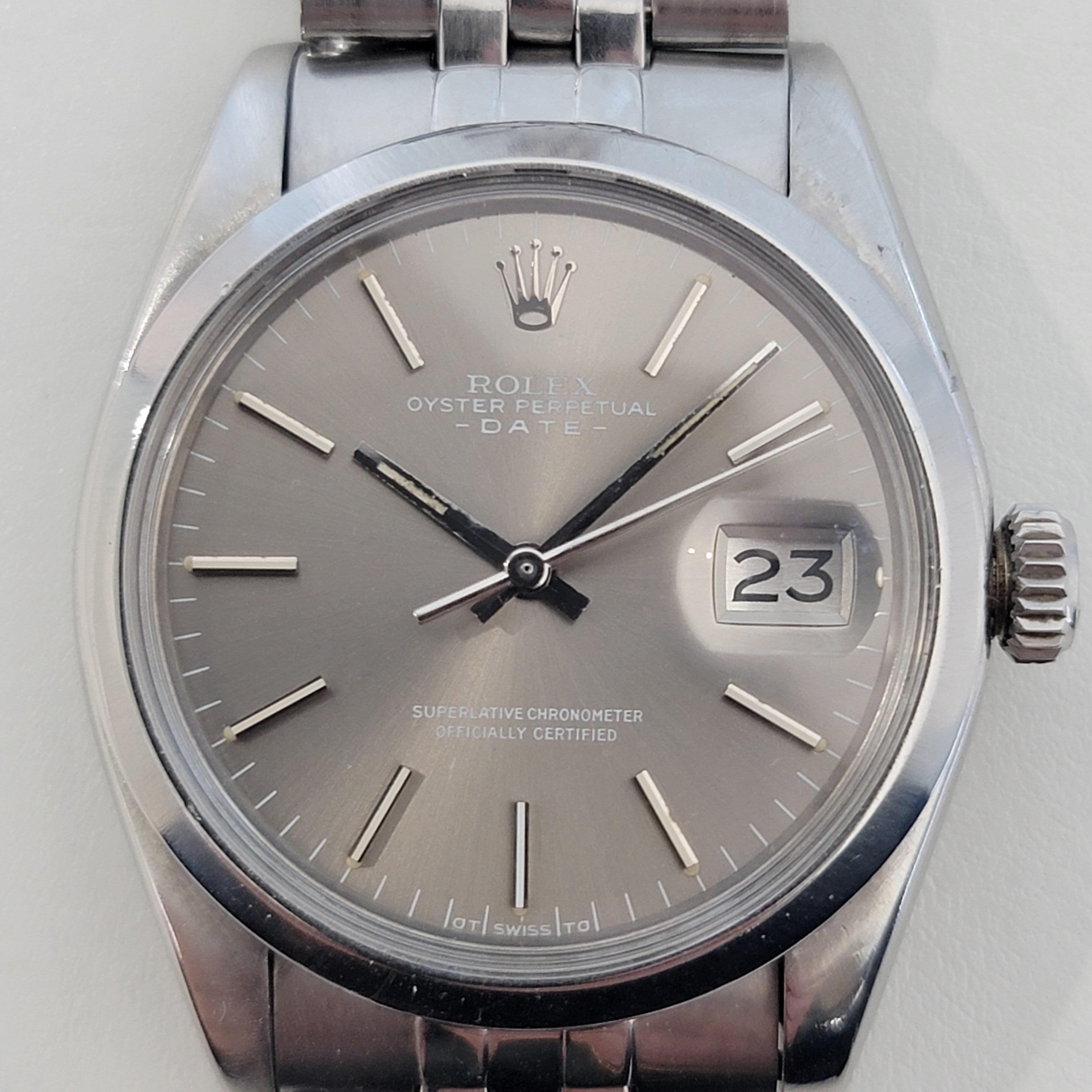 Rolex Oyster Perpetual Date Réf. 1500 Automatic 1970s Vintage Lux RA293 pour hommes 2