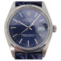 Mens Rolex Oyster Perpetual Date Ref 15000 Automatic Blue Dial 1980s RA167B