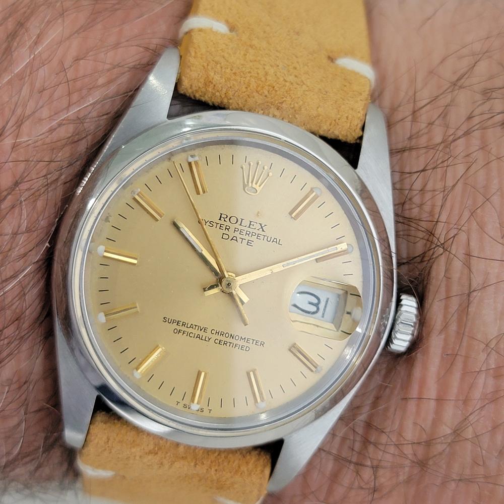 Mens Rolex Oyster Perpetual Date Ref 15000 Automatic 1980s Vintage Swiss RA494B For Sale 9