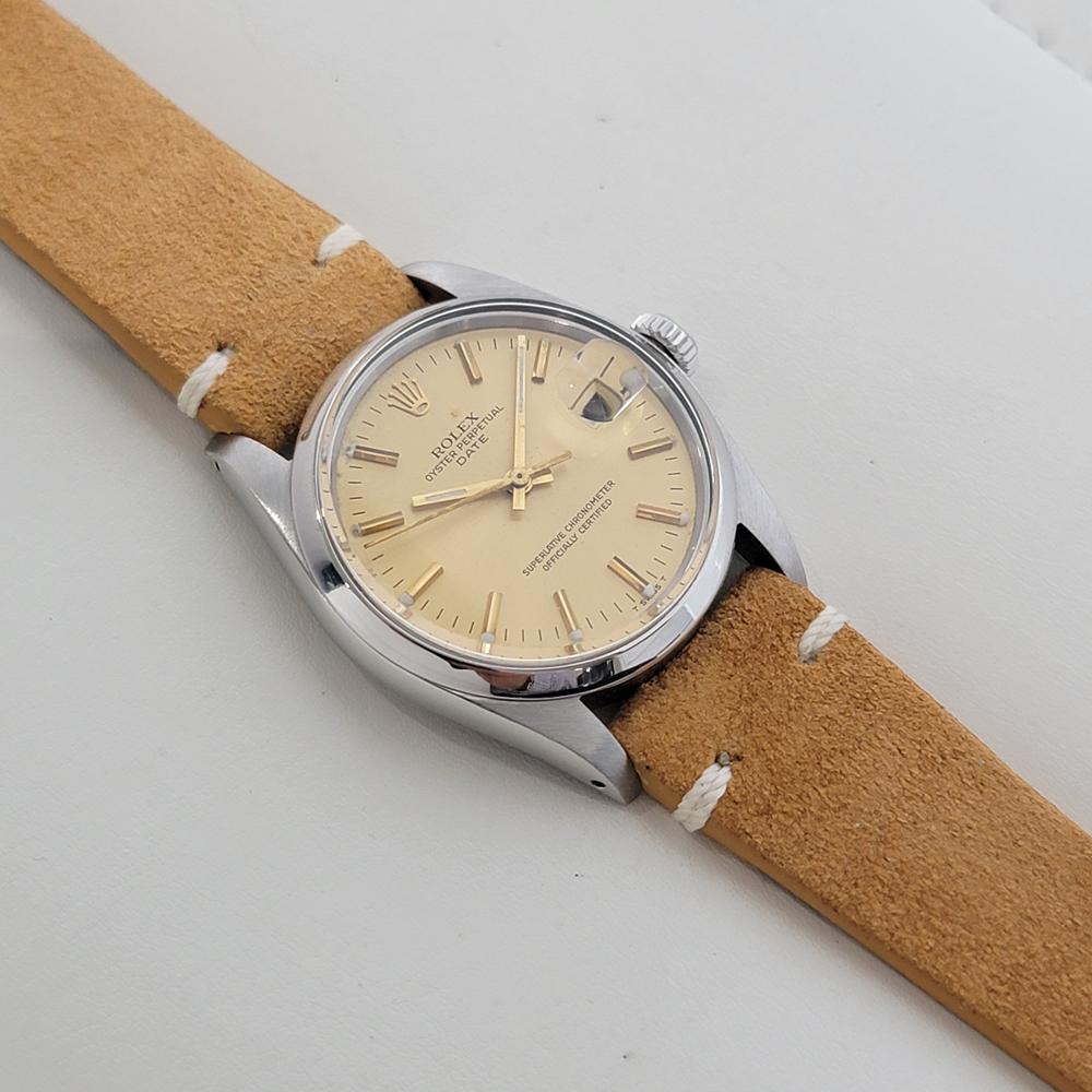 Mens Rolex Oyster Perpetual Date Ref 15000 Automatic 1980s Vintage Swiss RA494B For Sale 3