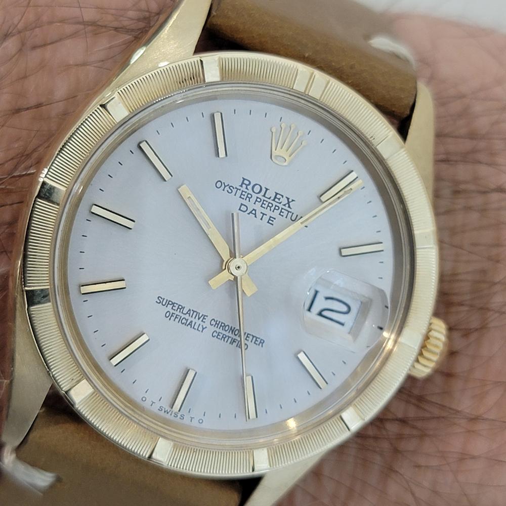 Mens Rolex Oyster Perpetual Date Ref 1501 14k Gold 35mm Automatic 1970s NA136 9