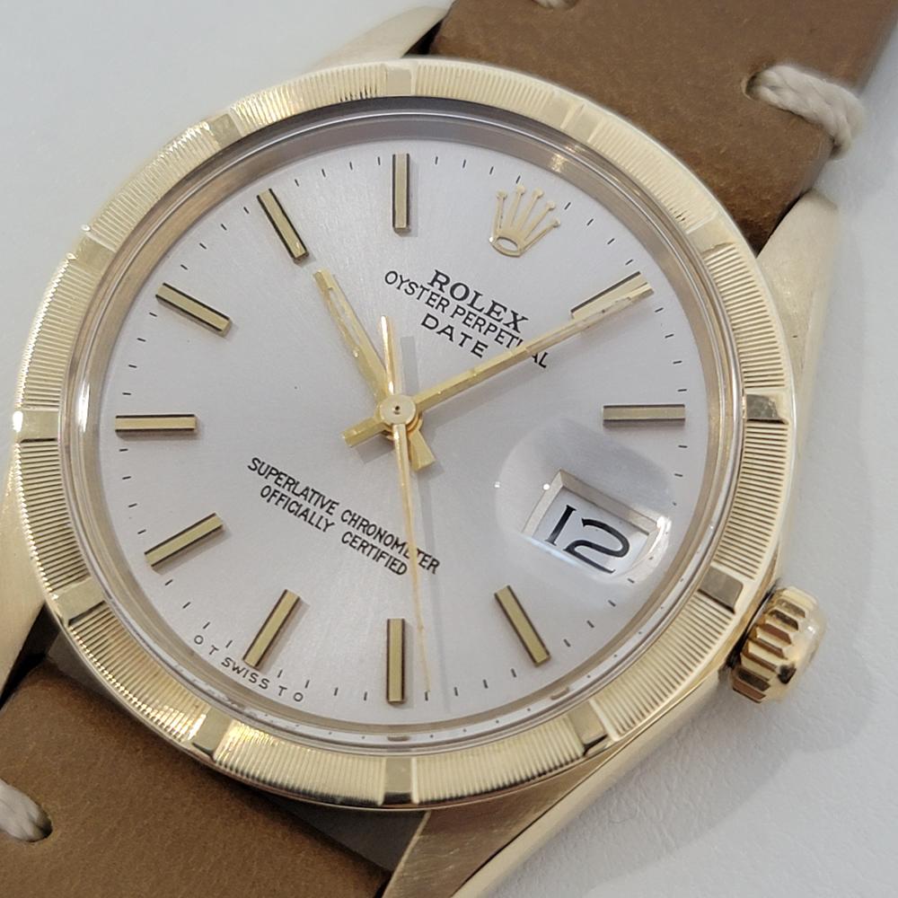 Men's Mens Rolex Oyster Perpetual Date Ref 1501 14k Gold 35mm Automatic 1970s NA136