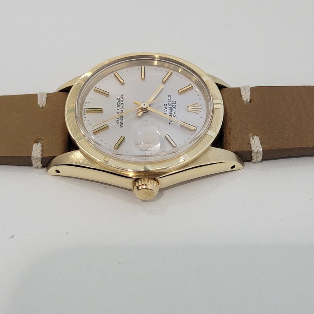 Mens Rolex Oyster Perpetual Date Ref 1501 14k Gold 35mm Automatic 1970s NA136 1