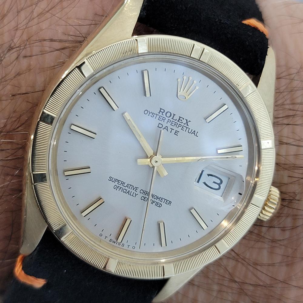 Mens Rolex Oyster Perpetual Date Ref 1501 14k Gold 35mm Automatic 1970s NA136B 9