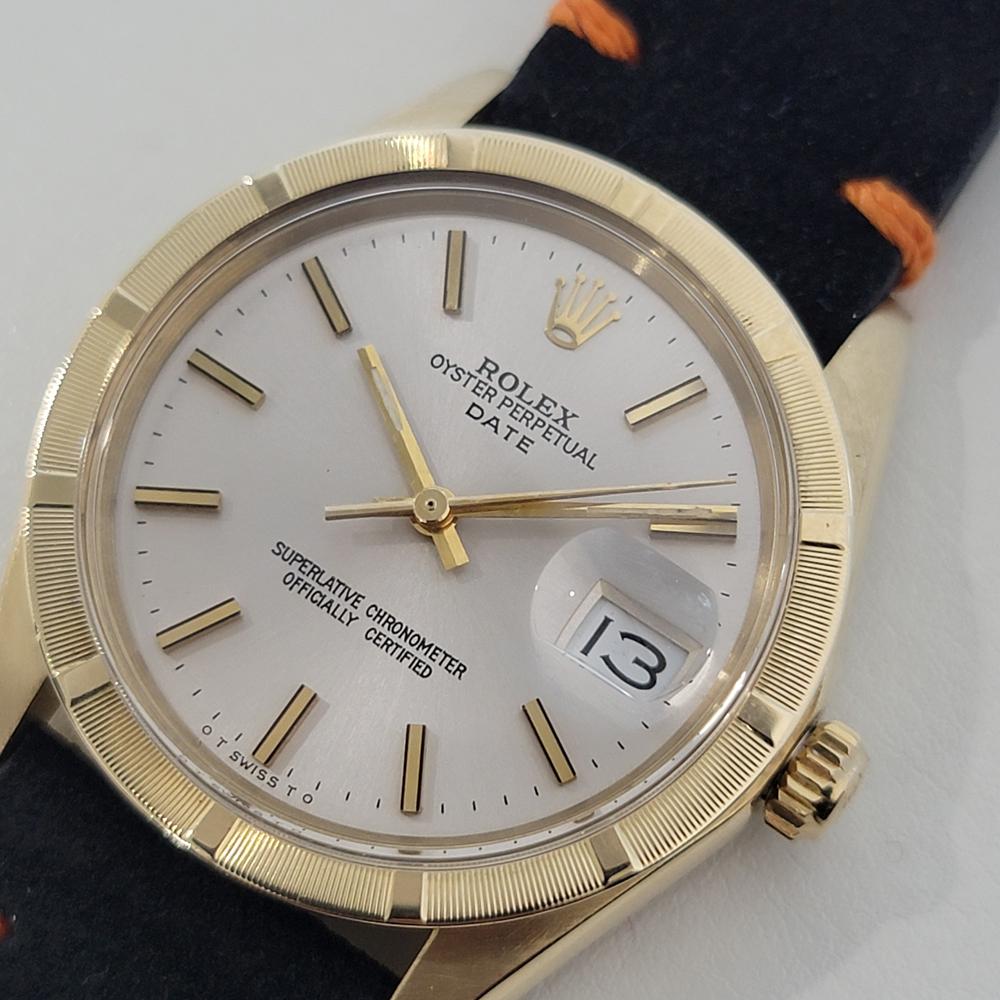 Men's Mens Rolex Oyster Perpetual Date Ref 1501 14k Gold 35mm Automatic 1970s NA136B